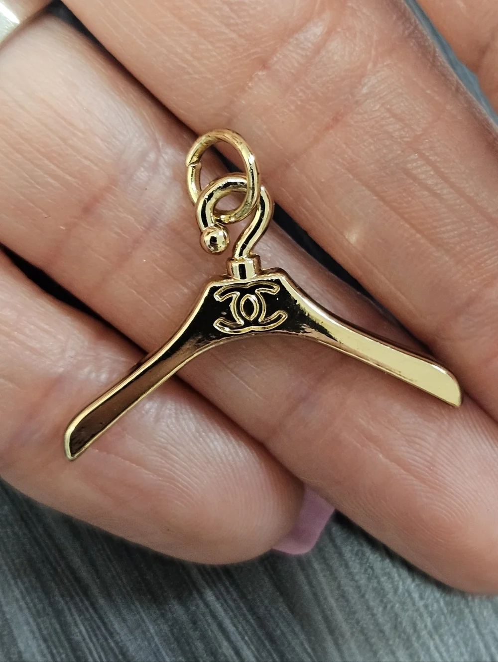 CHANEL Miniature Hanger Charm Pendant Gold Tone CC Atelier Boutique Symbol